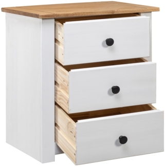 Nachttisch Nachtschrank Weiß 46 x 40 x 57 cm Panama-Kiefer