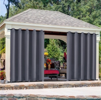 Jibenhome Outdoorgardine Outdoor Vorhang Wetterfest mit Ösen, (2 St), Winddicht