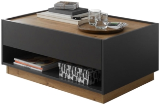 Couchtisch Cintia / City , Anthrazit, Holzfarben , 90 x 38 x 60 cm