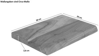 SAM® Wandregal Amara, massives Akazienholz, Baumkante, verschiedene Größen