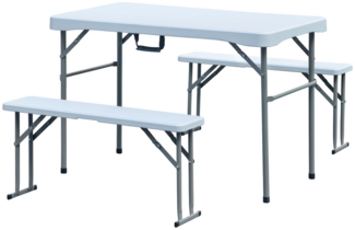 Sanotechnik Design Festzeltgarniturset klappbar, Metall, Kunststoff, Weiß, 113x61x74 cm