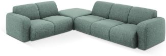 Micadoni Boucle Ecksofa Molino 6-Sitzer Links Chenille Petrol