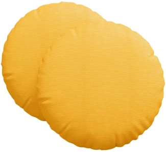 vidaXL Sitzkissen 2 pcs Helles Gelb Ø 60 cm Cordstoff 42014229