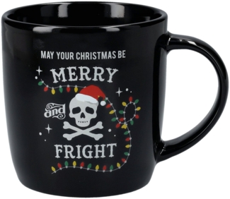 Figuren Shop GmbH Tasse Tasse Weihnachts-Totenkopf - Merry and Fright - Gothic Weihnachten, New Bone China