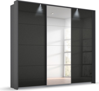 rauch Schwebetürenschrank Kleiderschrank Schrank Garderobe OTELI inkl. 3 Innenschubladen (Breiten 211/278/323/368 cm Höhen 214/233 cm) mit Mittelspiegel und Passepartout optional mit Beleuchtung