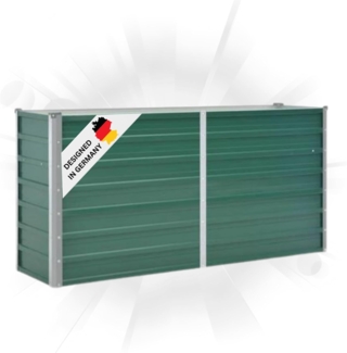 DELUKE® Hochbeet für Garten OSKAR Grün 160x40x77cm Verzinkter Stahl Hochbeet Metall Gartenbeet Kräuterbeet Blumenbeet Beet hoch Frühbeet für Garten Gemüsebeet