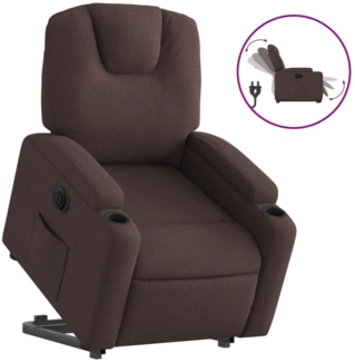 vidaXL Relaxsessel mit Aufstehhilfe Elektrisch Dunkelbraun Stoff 3204397