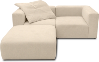 DOMO. collection Ecksofa 800013, kleine Couch in L-Form, rechteckig mit gepolsterte Rückenlehne, Modul-Element, Sofa, Polsterecke, Eckcouch, Polsterganitur 216 x 193 x 69 (BxTxH), beige
