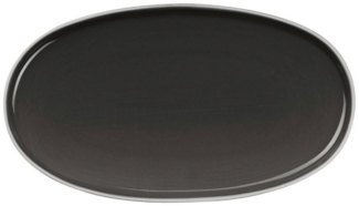 ASA SELECTION Servierplatte SEMANA, L 28,5 x T 16 cm, Schwarz, Steingut, (1-tlg), Steinzeug, oval