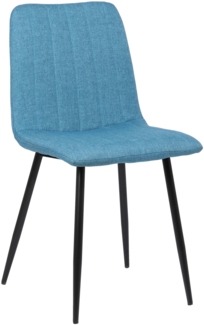 DELUKE® Stuhl LENZ Stoff - 88x45x53cm, blau, Metall Gestell Stühle Esszimmerstühle Stuhl Esszimmer Esstisch Stühle Küchenstuhl