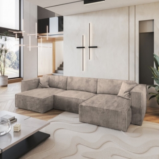 Masseno Ecksofa SARMO mit Schlaffunktion U-Form, Sofa mit Bettkasten