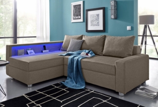 COLLECTION AB Ecksofa Relax L-Form, inklusive Bettfunktion, Federkern, wahlweise mit RGB-LED-Beleuchtung