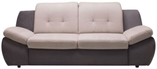 Sofa 2-Sitzer PEDRO Polyesterstoff Grau / Beige 175 x 84 x 113 cm