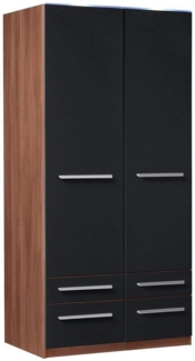 priess Kleiderschrank Schrank Garderobe Wäscheschrank Barcelona in 5 Breiten viel Stauraum, geräumige Schubkästen, mit Spiegel, MADE IN GERMANY