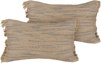 Dekokissen LEDUM Jute 30 x 50 cm Streifen Beige
