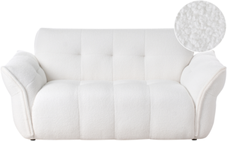 Sofa 2-Sitzer HALBA Bouclé Weiß