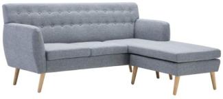 Ecksofa in L-Form, Stoffbezug Hellgrau, 171,5 x 138 x 81,5 cm