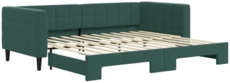 vidaXL Tagesbett Ausziehbar Dunkelgrün 90x200 cm Samt 3196693