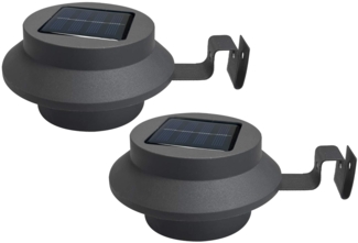 LED Solar Dachrinnenleuchte 2er Set anthrazit Gehweg Beleuchtung warmweiss