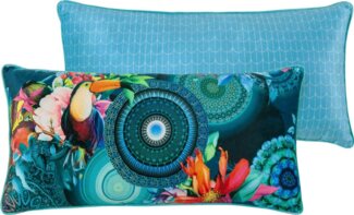 hip Dekokissen Cailani, Mit Füllung, 1 Stück, Biese, Wendeoptik, Weich, Mandala, Blau