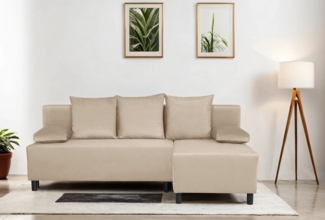 INOSIGN Ecksofa IWALANI, Schlafsofa mit Bettkasten, Recamiere beidseitig montierbar, L-Form, B/T/H 199/135/83 cm, Struktur weich & Velvet