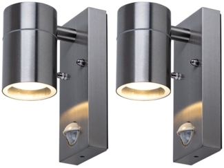 2er Set RGB LED Wandleuchte, Bewegungsmelder, H 16,3 cm
