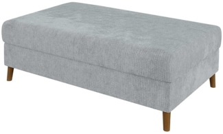 S-Style Möbel Polsterhocker Kristian mit Braun Holzfüßen im skandinavischen Stil, Chenille-Stoff, mit Wellenfederung