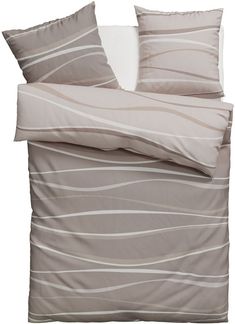 OTTO home Wendebettwäsche Alvara, Linon, 2 teilig, in Gr. 135x200 oder 155x220 cm, 100% Baumwolle, grafisches Motiv