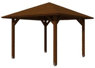 SKANHOLZ Pavillon, Zeltdach, viereckig, BxT: 374x374 cm nussbaum Gartenpavillon