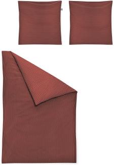 Irisette Mako-Satin Bettwäsche Set Verona 8303 rot 140x200 cm + 1 x Kissenbezug 90x70 cm