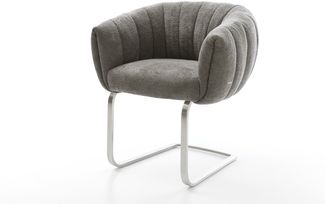 Freischwinger Jada-Flex Bouclé Soft Schlamm Freischwinger flach Edelstahl Taschenfederkern