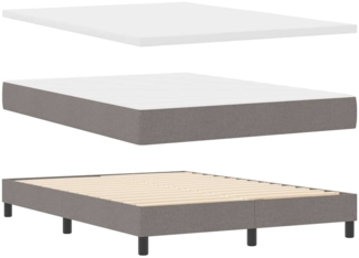 vidaXL Boxspringbett mit Matratze Taupe 140 x 190 cm Stoff 3340084