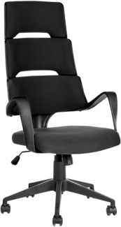 Beliani 'Grandiose' Bürostuhl höhenverstellbar, Polyester schwarz, 66 x 118 x 52 cm