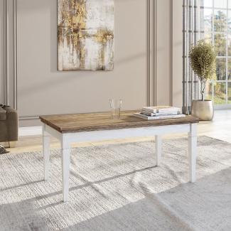 Couchtisch Evora Wohnzimmertisch 110x60cm pinie weiß Eiche Ribbek Landhaus-Stil