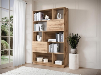 Vente-unique - Wohnwand mit 2 Türen & 8 Ablagefächern - Holzfarben - CEVANIA