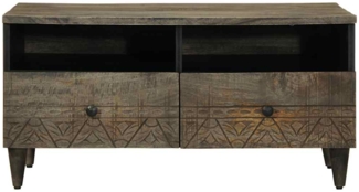 vidaXL Couchtisch Hellgrau 80x54x40 cm Massivholz Mango 4017805