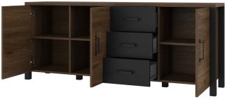 Sideboard Olin Kommode 192cm okapinussbaumfarben / schwarz supermatt