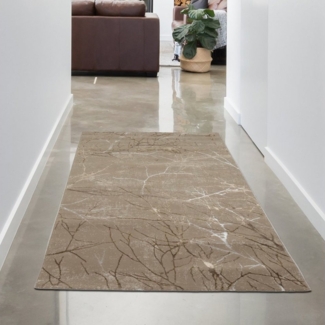Carpetia Teppich Moderner Designerteppich mit glänzenden Ästen abstrakt beige, rechteckig, Höhe: 8 mm