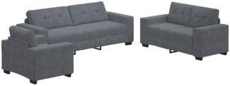 vidaXL Sofa Set 3 pcs Grau Samt 3324640