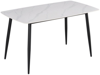 Trelevo® Esstisch Aushda 140, Keramik, verschiedene Farben und 4 Metallbeine, 11mm Stärke