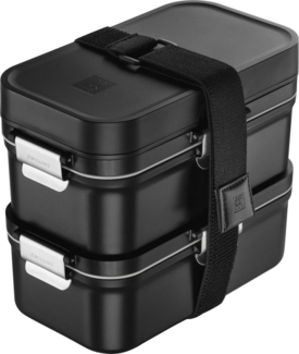 Zwilling Lunchbox Fresh & Save, Kunststoff, (Set, 7-tlg, 2 Lunchboxen, 2 Saucenboxen, 2 Trenneinsätze, inkl. Besteck), Vakuum Lunch Box to Go, Modulares Boxensystem