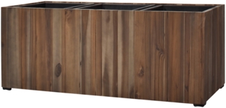 Pflanzgefäß Colorado 4 Pflanzkasten Blumenkasten Akazienholz 33x93x31 cm mit Einsatz