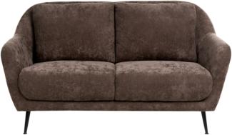 Sofa 2-Sitzer EIBY Chenillegewebe Dunkelbraun