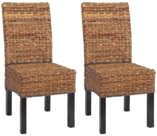 MCW Esszimmerstuhl Loiret-2 (Set, 2 St), 2er-Set, Bananengeflecht, wahlweise mit oder ohne Kissen