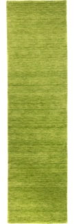 Morgenland Gabbeh Teppich - Softy - Uni - läufer - 200 x 80 - Lindengrün