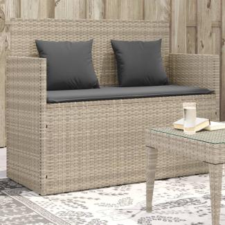 vidaXL Gartenbank mit Kissen Hellgrau Poly Rattan 365766