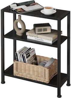 Vantimo Kleiner Sofa Beistelltisch für schmale Räume, Schwarz