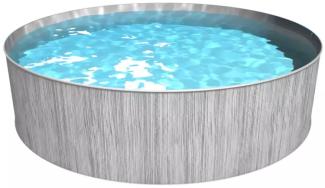 Steinbach Stahlwand Swimming Pool "New Splasher Secure", Holzoptik Grau, Ø 350 x 90 cm