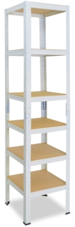 shelfplaza HOME 230x45x45 cm Schwerlastregal in weiß mit 6 Böden und 145 kg Traglast pro Boden
