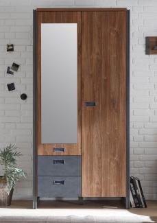 Kleiderschrank Detroit Schlafzimmerschrank 2-türig stirling oak schiefer